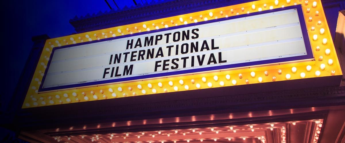 theater marquis lit up reading Hamptons International Film Festival