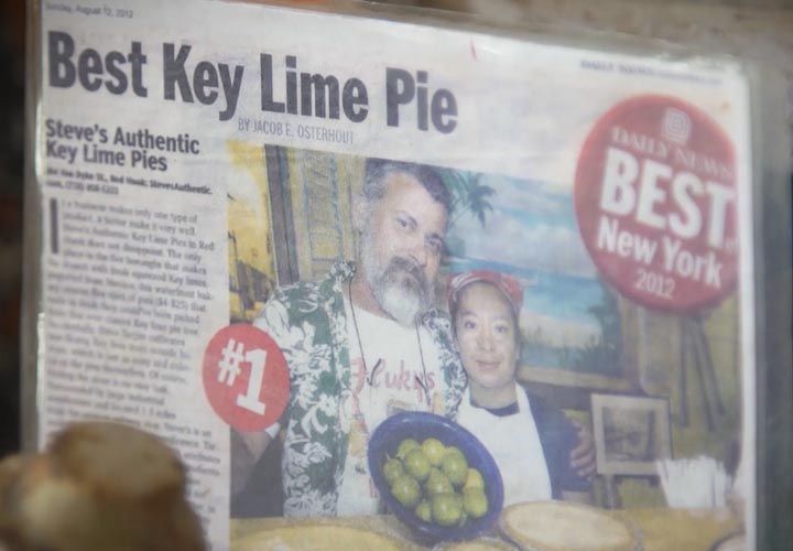 newspaper article calling Steve's Keylime Pies the best in New York